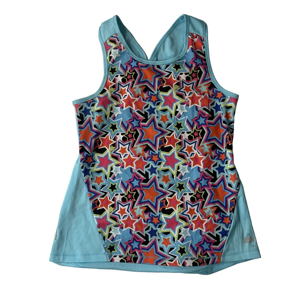 Girls Skechers Active XL 14/16 Star Print Racerback Keyhole Athletic Tank Top